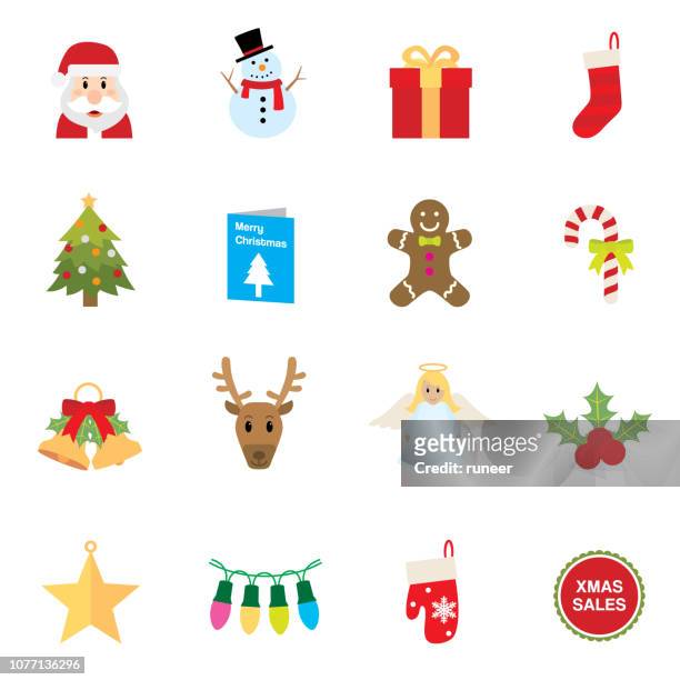 ilustraciones, imágenes clip art, dibujos animados e iconos de stock de plano de los iconos de navidad | serie simpletoon - candy cane