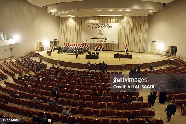 View of the Iraqi parliament floor on December 21 in Baghdad. AFP PHOTO/ALI AL-SAADI