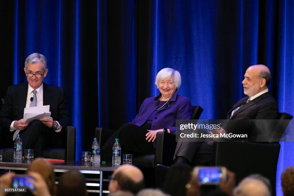 Federal Reserve Chair Jerome Powell, And Former Fed Chairs Bernanke And Yellen Speak At Economic Conference In Atlanta