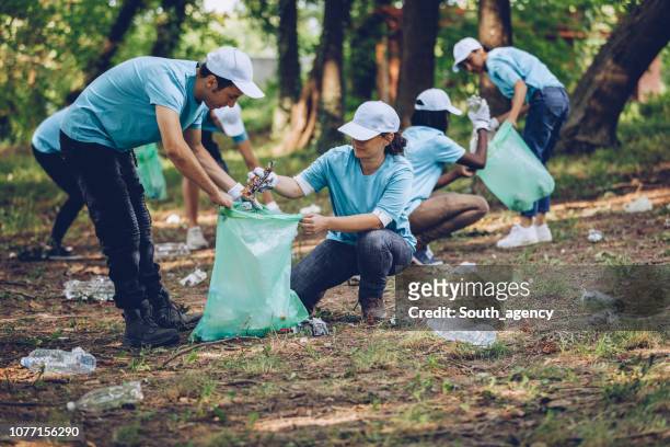 people cleaning the environment - dedication stock pictures, royalty-free photos & images