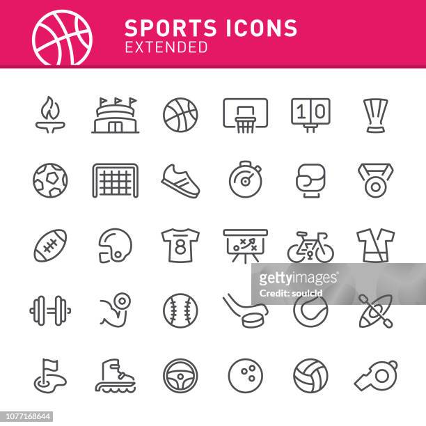 illustrazioni stock, clip art, cartoni animati e icone di tendenza di icone sportive - avvenimento sportivo