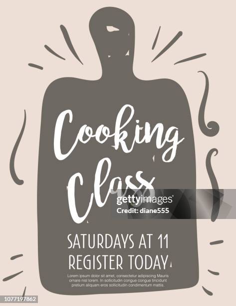 cooking class poster template with room for text - cooking class stock illustrations