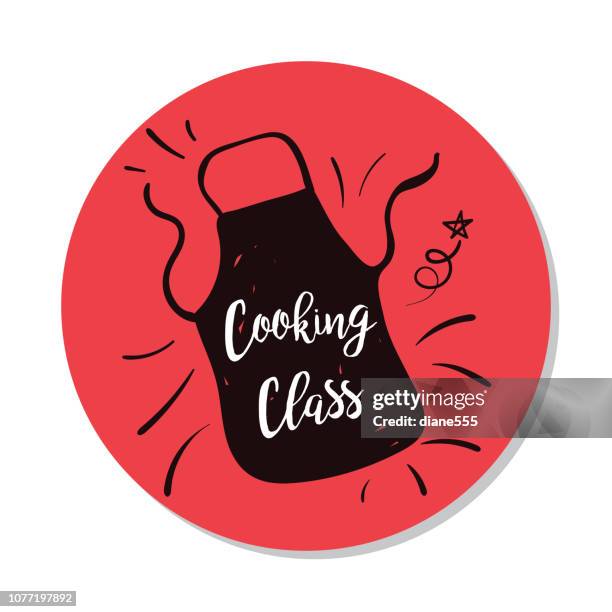 cooking label with text - cooking class stock illustrations