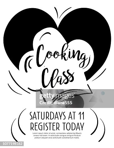Cooking Class Poster Template With Room For Text High-Res Vector ...