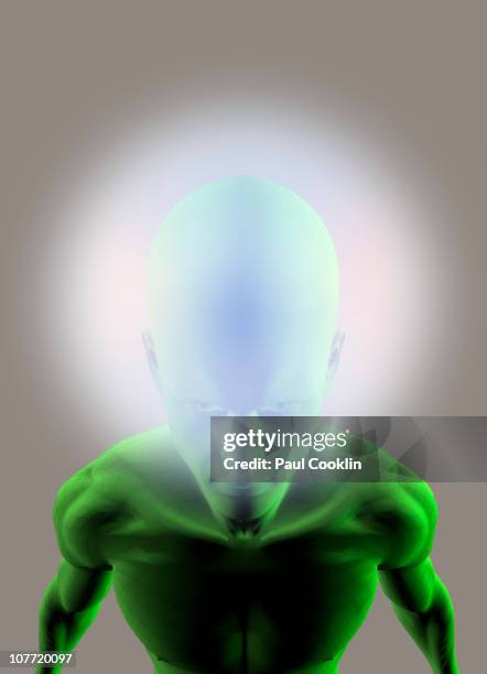 green alien - shaved head stock illustrations