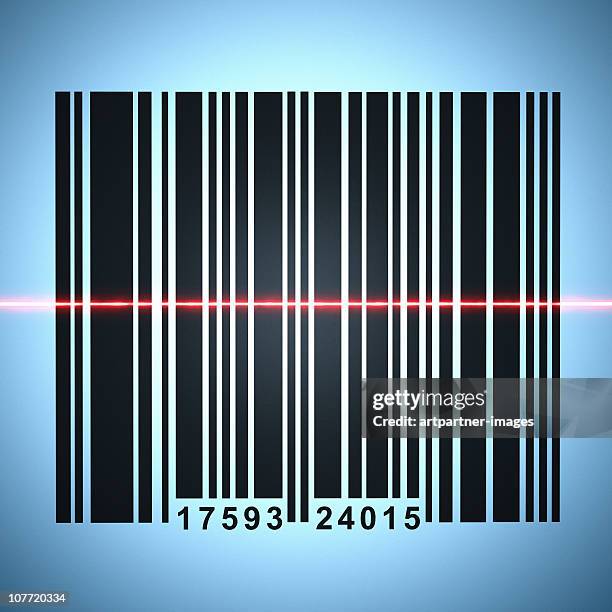 barcode with a red laser - scan barcode stock pictures, royalty-free photos & images