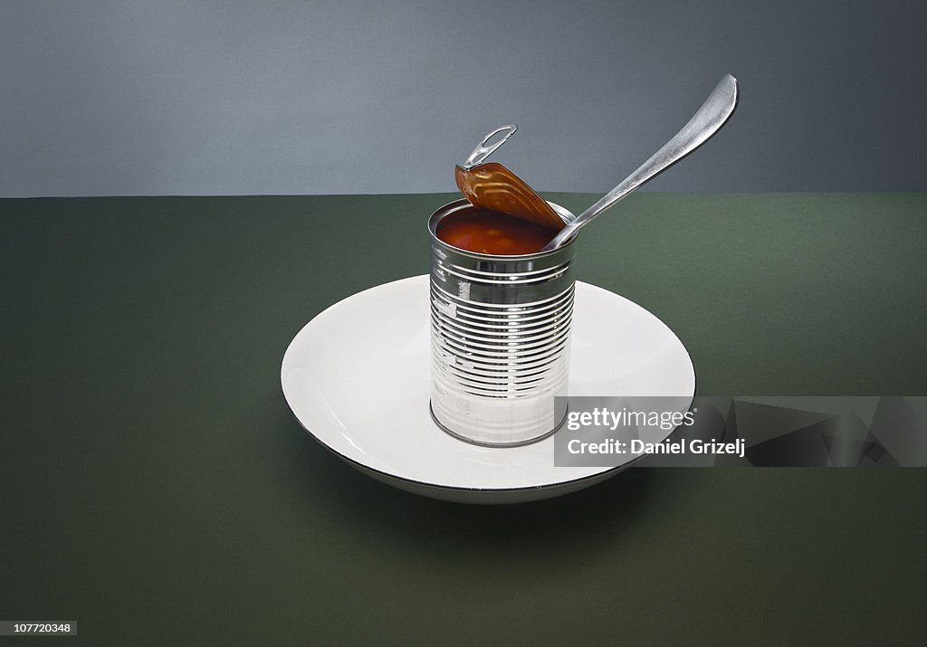 Canned beans still life