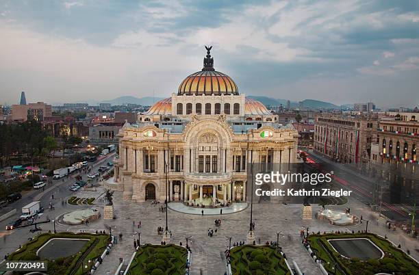palacio de bellas artes, mexico city - paleis voor schone kunsten stockfoto's en -beelden