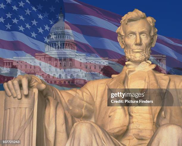 abraham lincoln statue in the lincoln memorial - abraham lincoln stock pictures, royalty-free photos & images