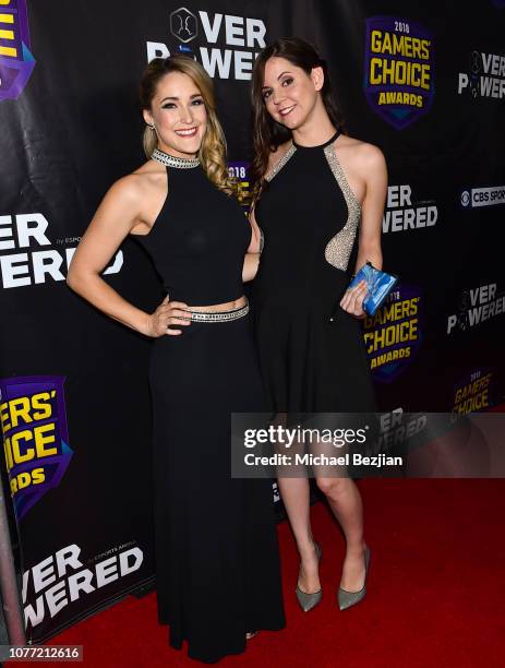 Kelly Link and Rachel "Seltzer" Quirico arrive at Gamers' Choice Awards 2018 at Fonda Theater on December 3, 2018 in Los Angeles, California.