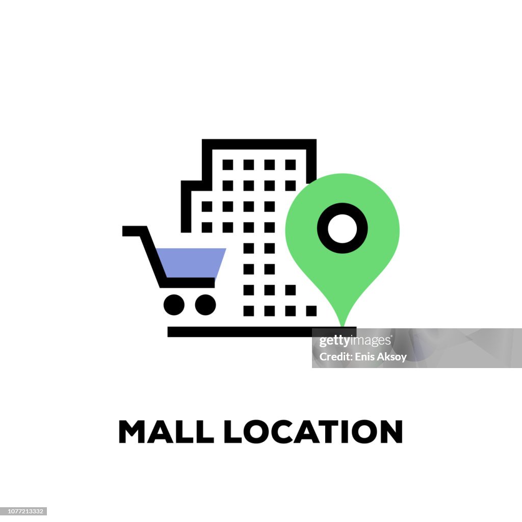 Mall Location Line Icon