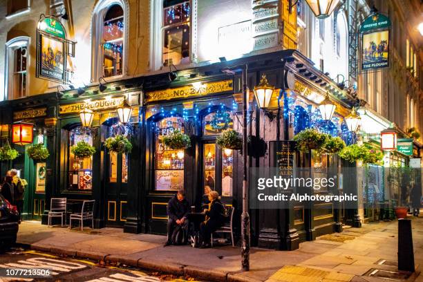 the plough pub near covent garden - regent street christmas lights stock pictures, royalty-free photos & images