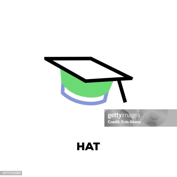stockillustraties, clipart, cartoons en iconen met pictogram van de lijn van de hoed - koksmuts
