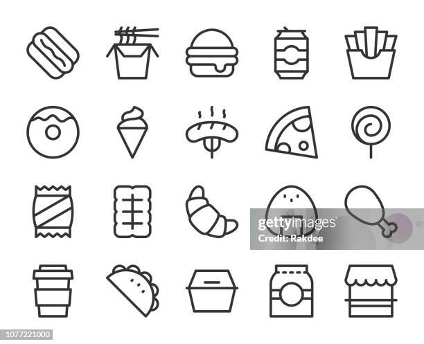 fast-food - linie symbole - nachos stock-grafiken, -clipart, -cartoons und -symbole