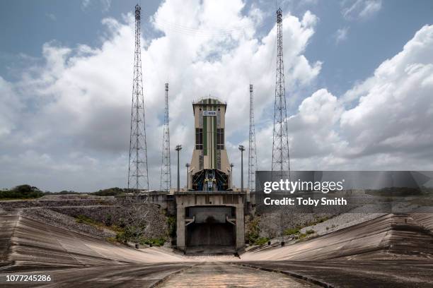 The Spaceportâ"u20acs Soyuz launch site combines the proven design elements from the long-existing launch site at Baikonur Cosmodrome with satellite...