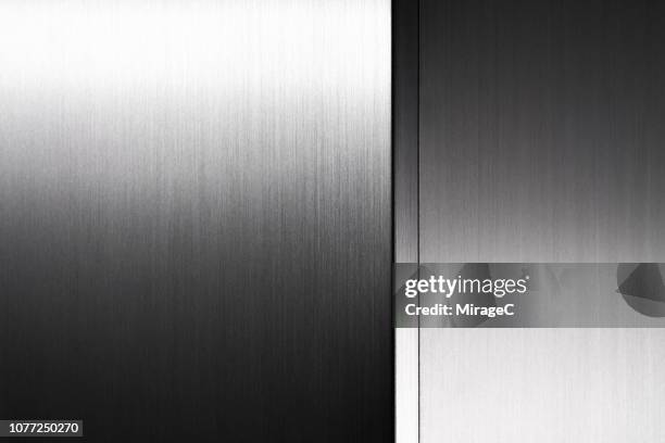 two sides of brushed metal surface - metal surface stock-fotos und bilder