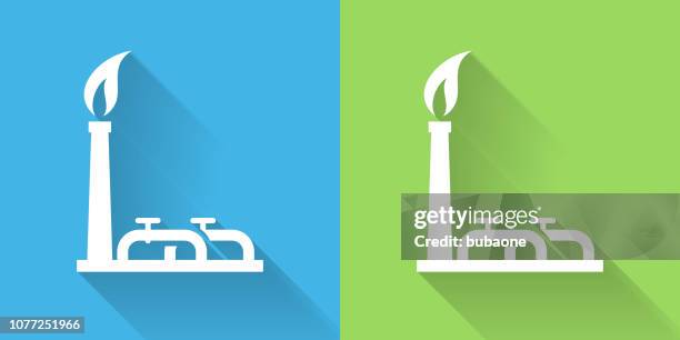 oil pump icon with long shadow - hydraulic fracturing icons stock illustrations