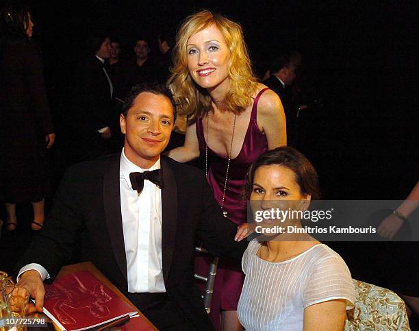 Joshua Malina, Janel Moloney and Melissa Merwin during 10th Annual Screen Actors Guild Awards - Backstage and Audience at Shrine Auditorium in Los...