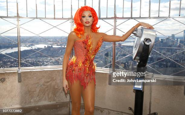 Valentina from the cast of "RuPaul's Drag Race All Stars" visits the Empire State Building Hosts Cast Of "RuPaul's Drag Race All Stars" at The Empire...