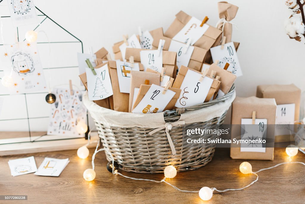 Advent calendar waiting for Christmas.