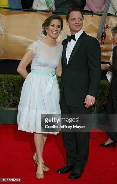 Joshua Malina and Melissa Merwin during 10th Annual Screen Actors Guild Awards - Arrivals at Shrine Auditorium in Los Angeles, California, United...