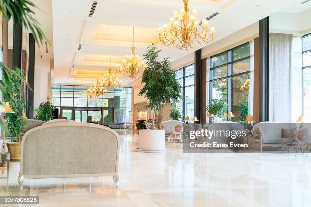 luxury five stars hotel's lobby - majestic hotel stock pictures, royalty-free photos & images