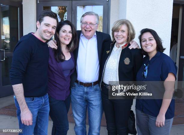 Ozzy Inguanzo, Dava Whisenant, Steve Young, Melody Rogers and Celine Roustan attend a screening of "Bathtubs Over Broadway" at the 30th Annual Palm...