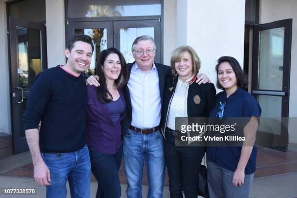 Ozzy Inguanzo, Dava Whisenant, Steve Young, Melody Rogers and Celine Roustan attend a screening of "Bathtubs Over Broadway" at the 30th Annual Palm...