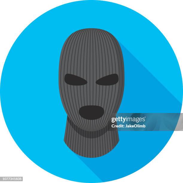 balaclava icon flat - balaclava stock illustrations