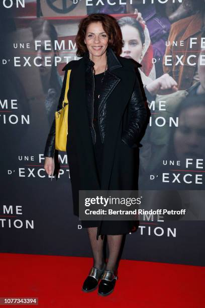 Actress Elizabeth Bourgine attends the "Une Femme d'Exception - On the Basis of Sex" Paris Premiere at Cinema Gaumont Capucine on December 04, 2018...
