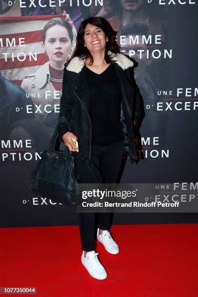 Journalist Estelle Denis attends the "Une Femme d'Exception - On the Basis of Sex" Paris Premiere at Cinema Gaumont Capucine on December 04, 2018 in...
