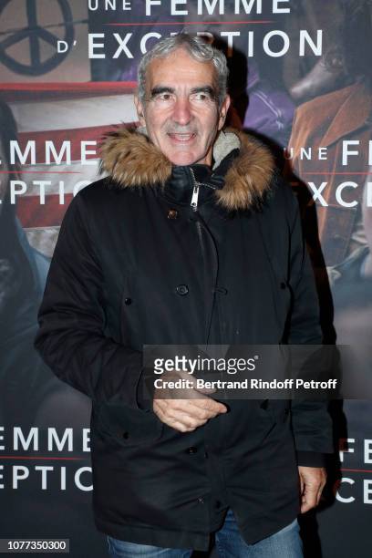 Raymond Domenech attends the "Une Femme d'Exception - On the Basis of Sex" Paris Premiere at Cinema Gaumont Capucine on December 04, 2018 in Paris,...