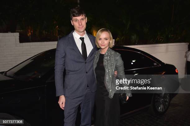 James Heerdegen and Christina Ricci attend Audi Arrivals at W Magazine's Best Performances Party at Chateau Marmont on January 4, 2019 in Los...
