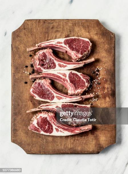 raw fresh lamb ribs - lamb bildbanksfoton och bilder