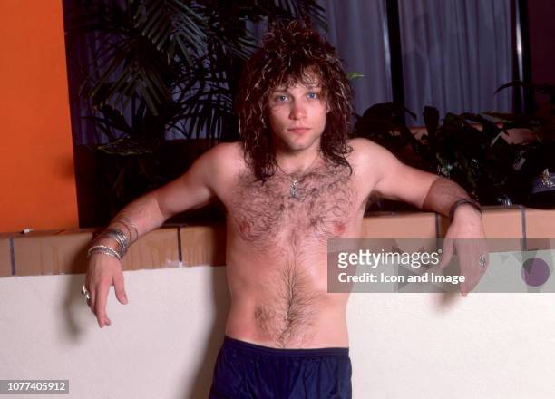 American singer-songwriter, record producer, philanthropist, and actor Jon Bon Jovi of the rock group Bon Jovi poses for a portrait at the Hart Plaza...