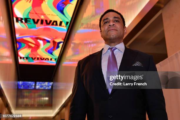 Creator and producer Harry Lennix is seen at the premiere of Harry Lennix's Film Revival!, a gospel musical based on the Book of John, at the Museum...