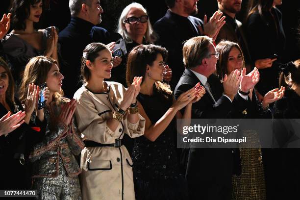 Marion Cotillard and Penelope Cruz attend Chanel Metiers D'Art 2018/19 Show at The Metropolitan Museum of Art on December 04, 2018 in New York City.