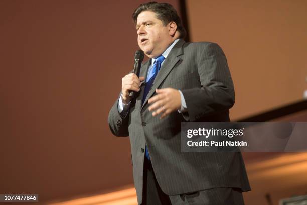 Pritzker, governor elect of the state of Illinois speaks at the Illinois Bicentennial party at Navy Pier in Chicago, Illinois, December 3, 2018.
