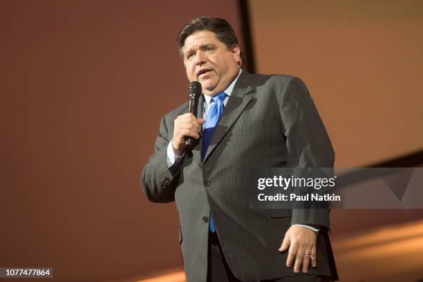 Pritzker, governor elect of the state of Illinois speaks at the Illinois Bicentennial party at Navy Pier in Chicago, Illinois, December 3, 2018.