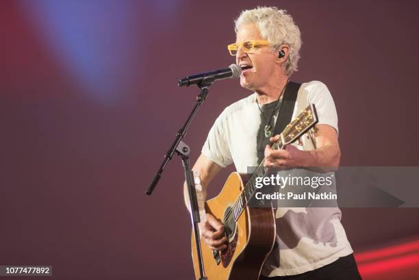 Kevin Cronin, lead singer of REO Speedwagon performs at the Illinois Bicentennial party at Navy Pier in Chicago, Illinois, December 3, 2018. The...