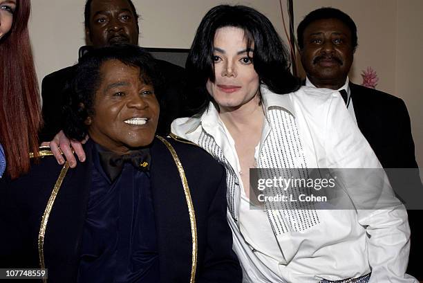 James Brown and Michael Jackson during The 3rd Annual BET Awards - Backstage and Audience at The Kodak Theater in Hollywood, California, United...