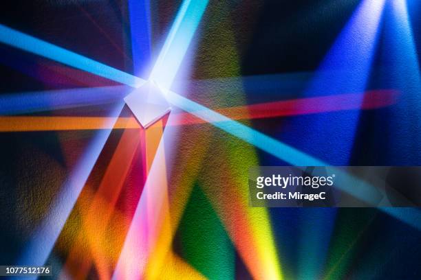 colorful light refraction - prism light stock-fotos und bilder