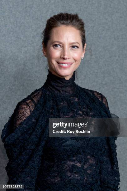 Christy Turlington attends the Chanel Metiers D'Art 2018/19 Show at The Metropolitan Museum of Art on December 04, 2018 in New York City.