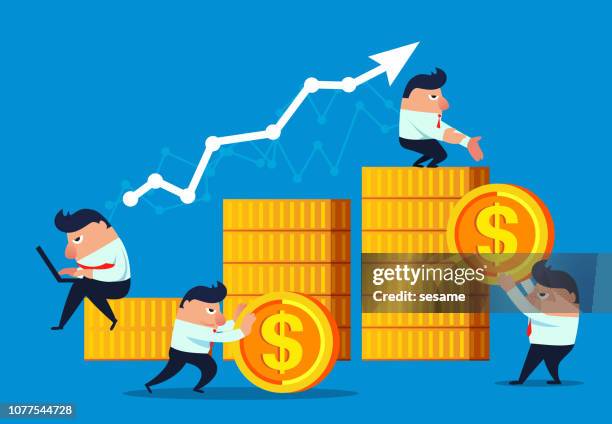 business economic development - financial figures accounting stock illustrations