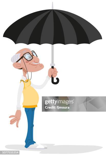 light rain umbrella day - liquid puddle stock illustrations