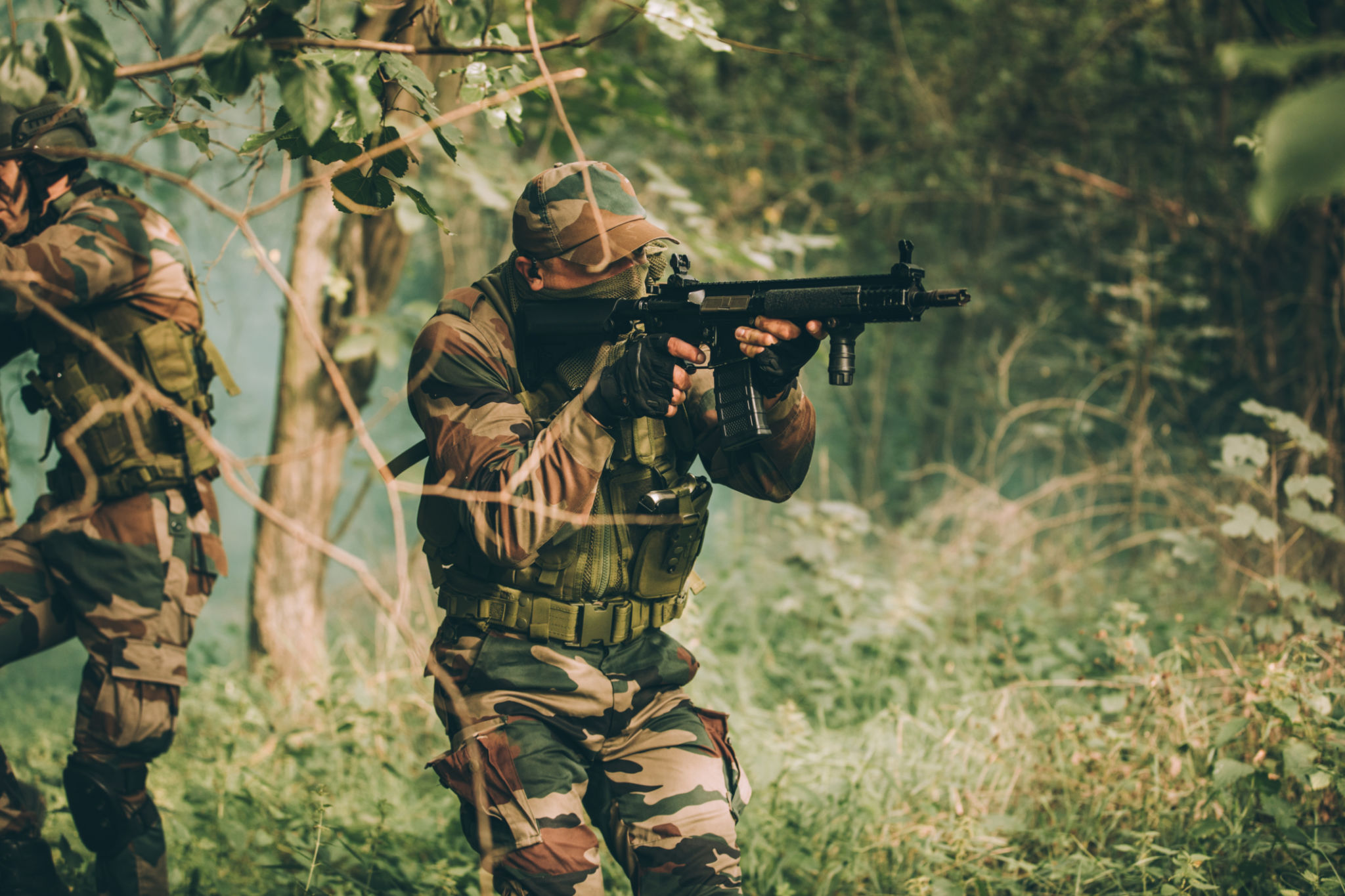 Military soldiers in forest Military soldiers in forest