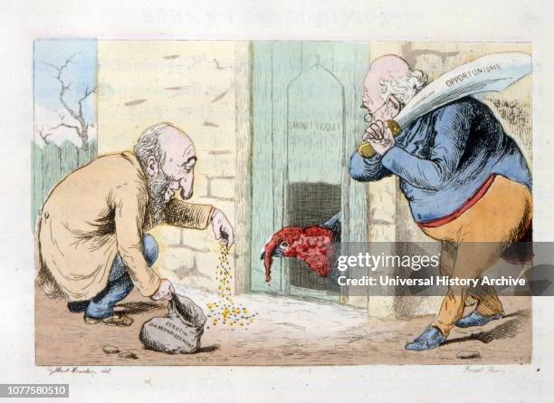 Political cartoon satirising the dangers for the government of France and the rivalry of Floquet and Ferry. 1889. Charles Thomas Floquet , French...