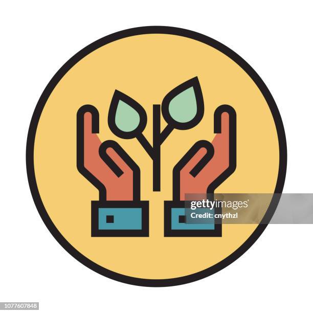 growth flat line icon - visual presentation stock illustrations