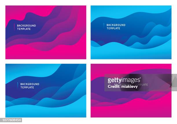 minimal abstract wave background templates - magenta stock illustrations