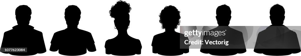 Personas siluetas de perfil
